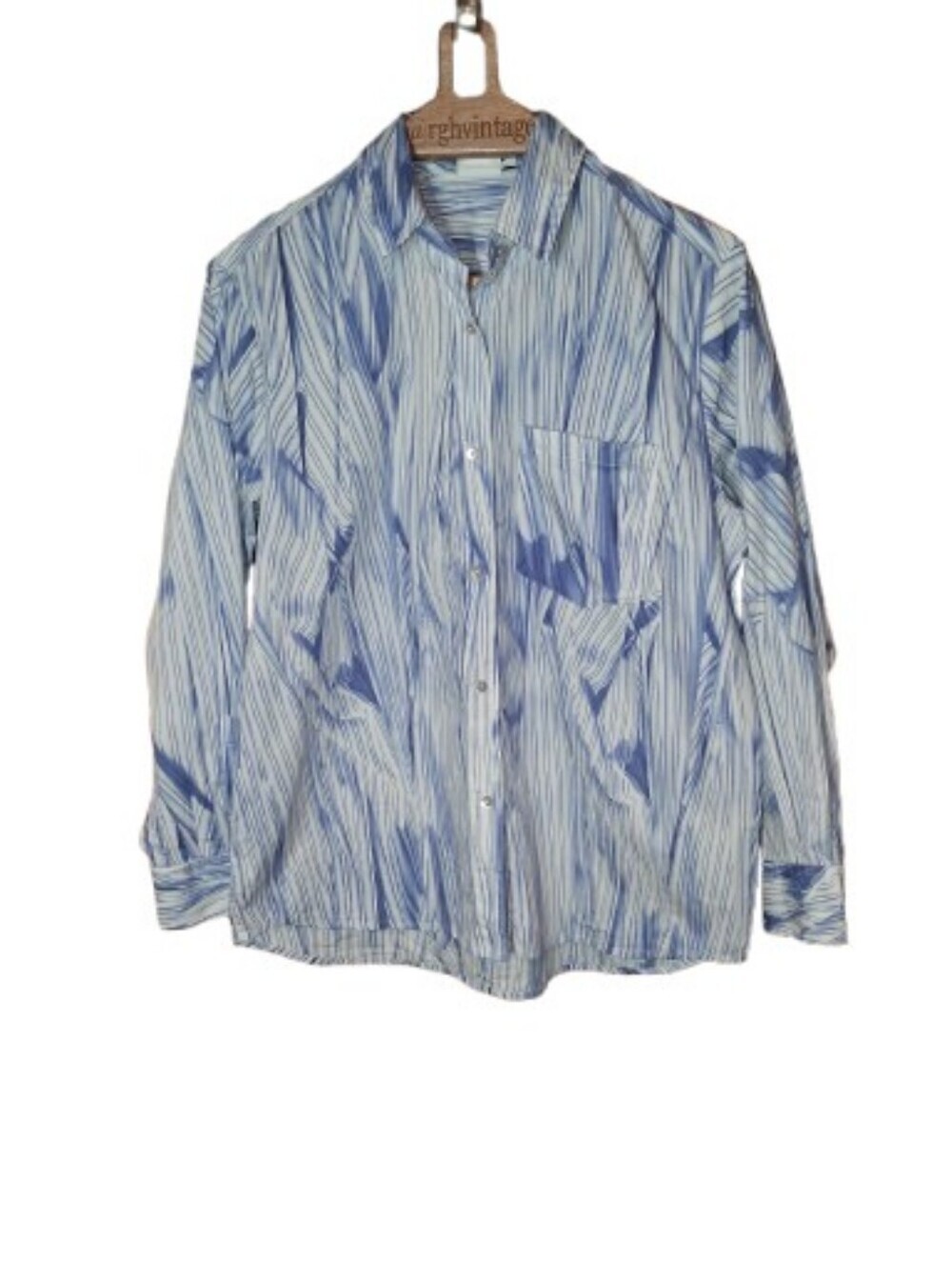 Desigual Dress Shirt Cotton M Blue White Contemporary - Picture 2 of 9